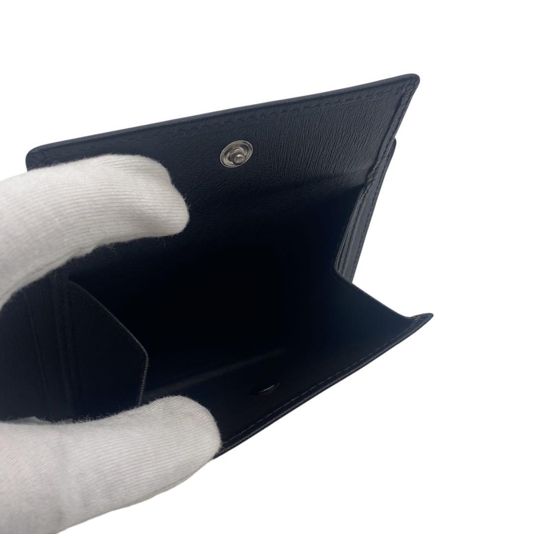 【未使用級】 ダンヒル dunhill 二つ折り財布 ロゴプレート ブラック