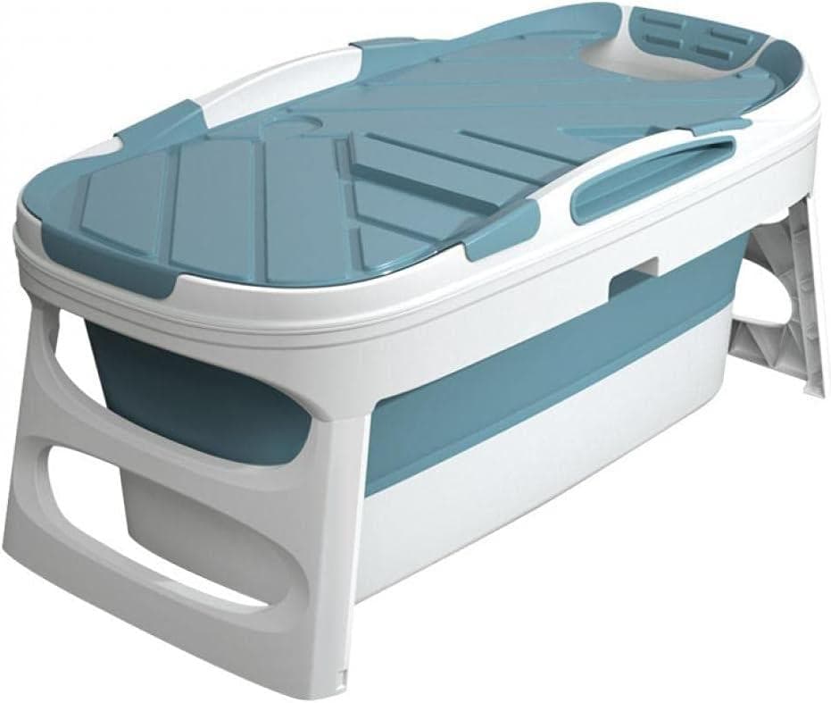 簡易浴槽（折りたたみ式1.4m） 青と白 中古