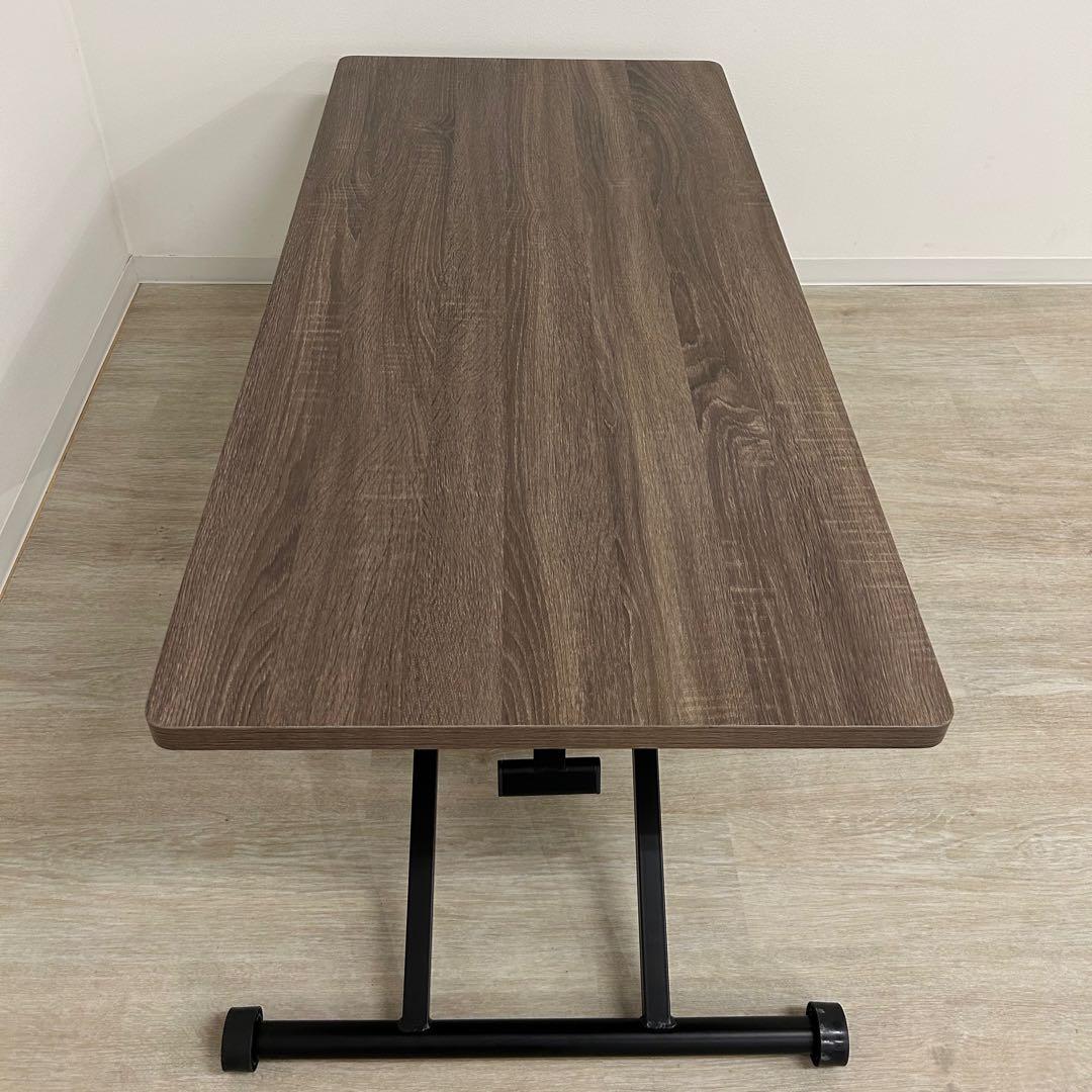 展示品・アウトレット★昇降テーブル 木目 リビングテーブル ダイニングテーブル