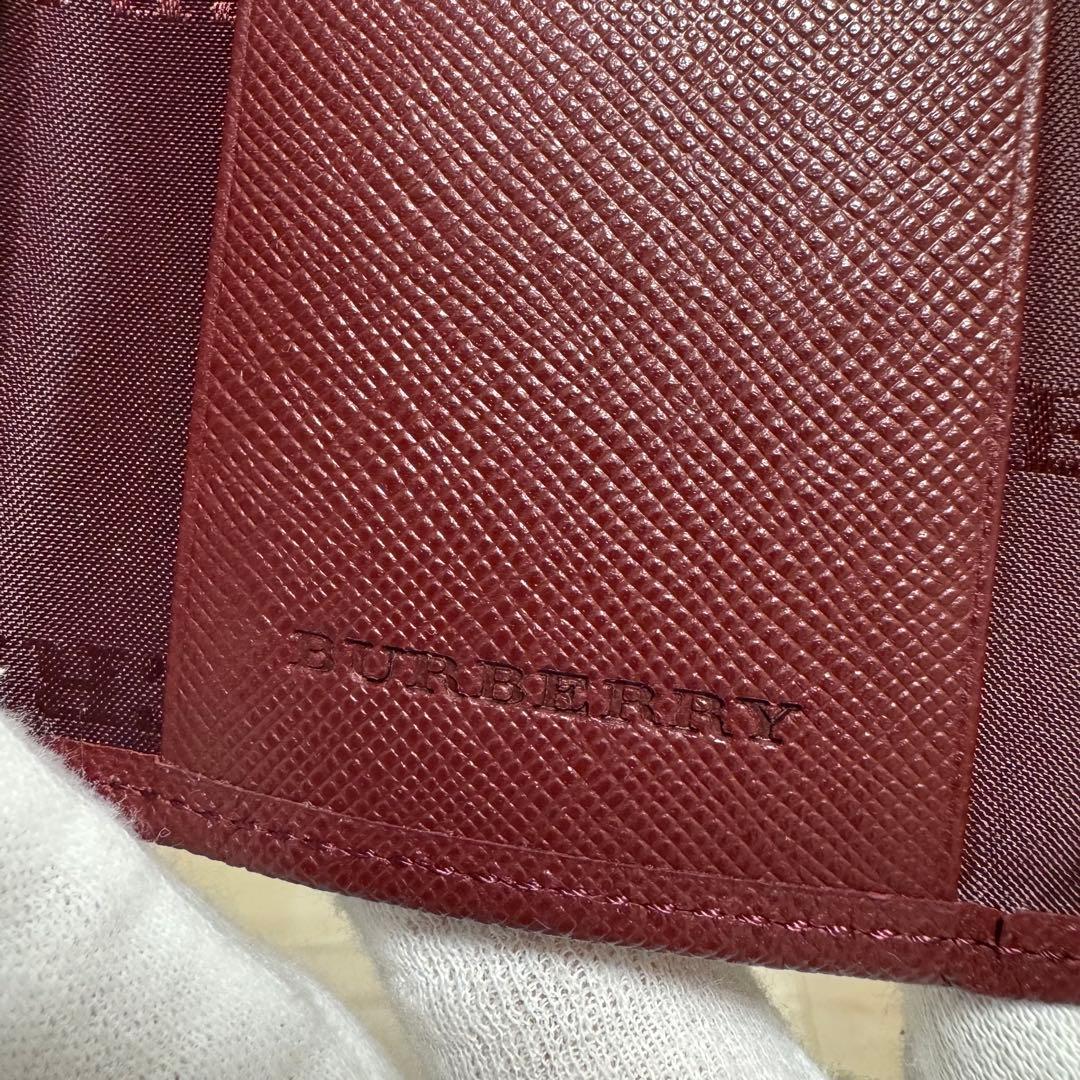 新品同様　BURBERRY バーバリー 5連 キーケース ボルドー　ノバチェック