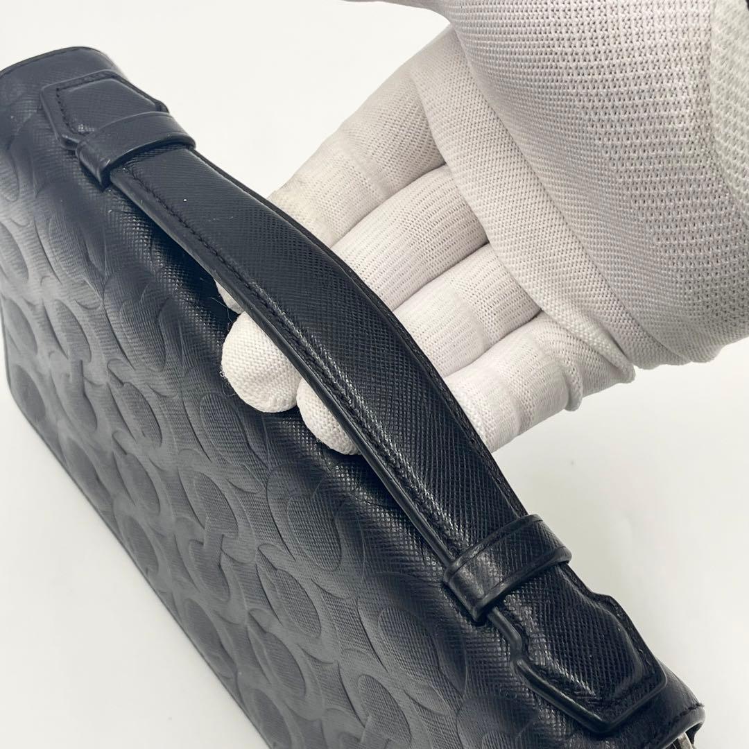 【美品】COACHコーチ シグネチャーエンボス Wジップ オーガナイザー 長財布