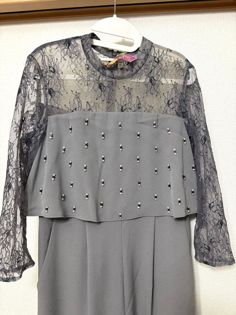 【美品】グレースコンチネンタル ドレス ズボンワンピ レース サロペ　結婚式