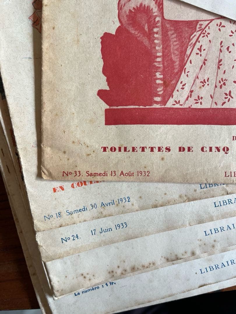 ◆フランスアンティーク｜メルスリー手芸雑誌印刷物紙もの図案パターンファッション