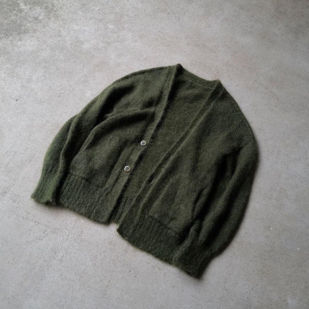 トップス anytee Kid Mohair Cardigan MilitaryGreen