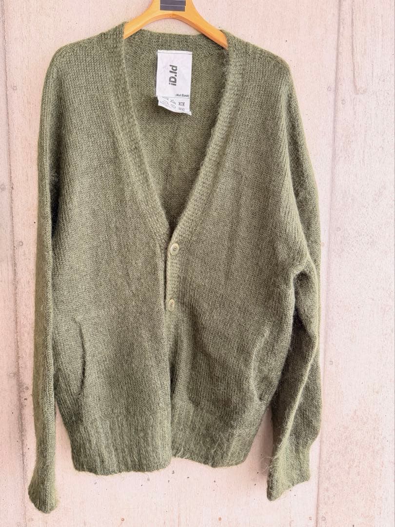 トップス anytee Kid Mohair Cardigan MilitaryGreen