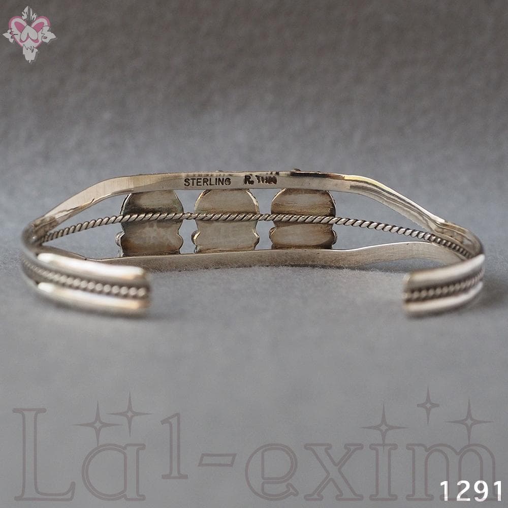 超美品 ターコイズ ３個 インディアンジュエリー 純銀 バングル 刻印 ナバホ族