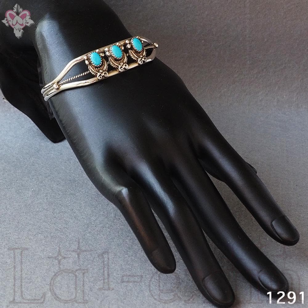 超美品 ターコイズ ３個 インディアンジュエリー 純銀 バングル 刻印 ナバホ族