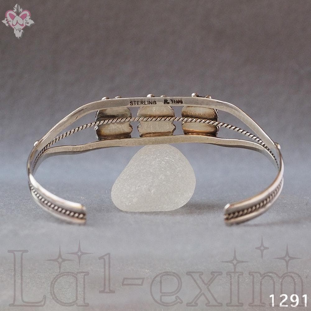 超美品 ターコイズ ３個 インディアンジュエリー 純銀 バングル 刻印 ナバホ族