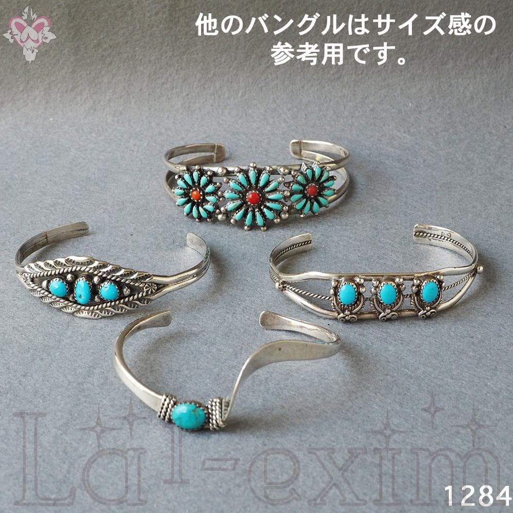 超美品 ターコイズ ３個 インディアンジュエリー 純銀 バングル 刻印 ナバホ族