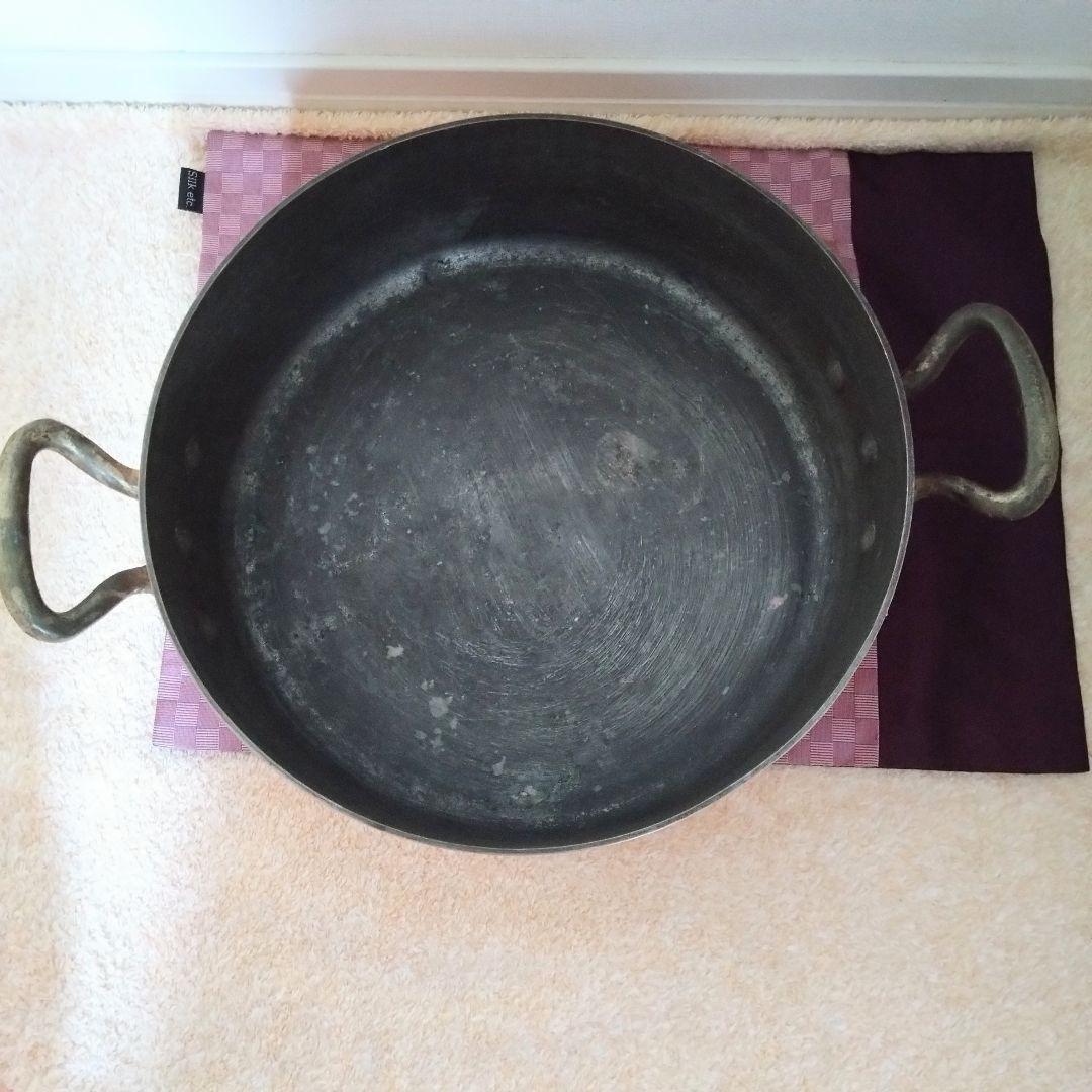 マトファー 銅製 打ち出し 鎚目 両手鍋 直径約28.5cm 板厚3mm