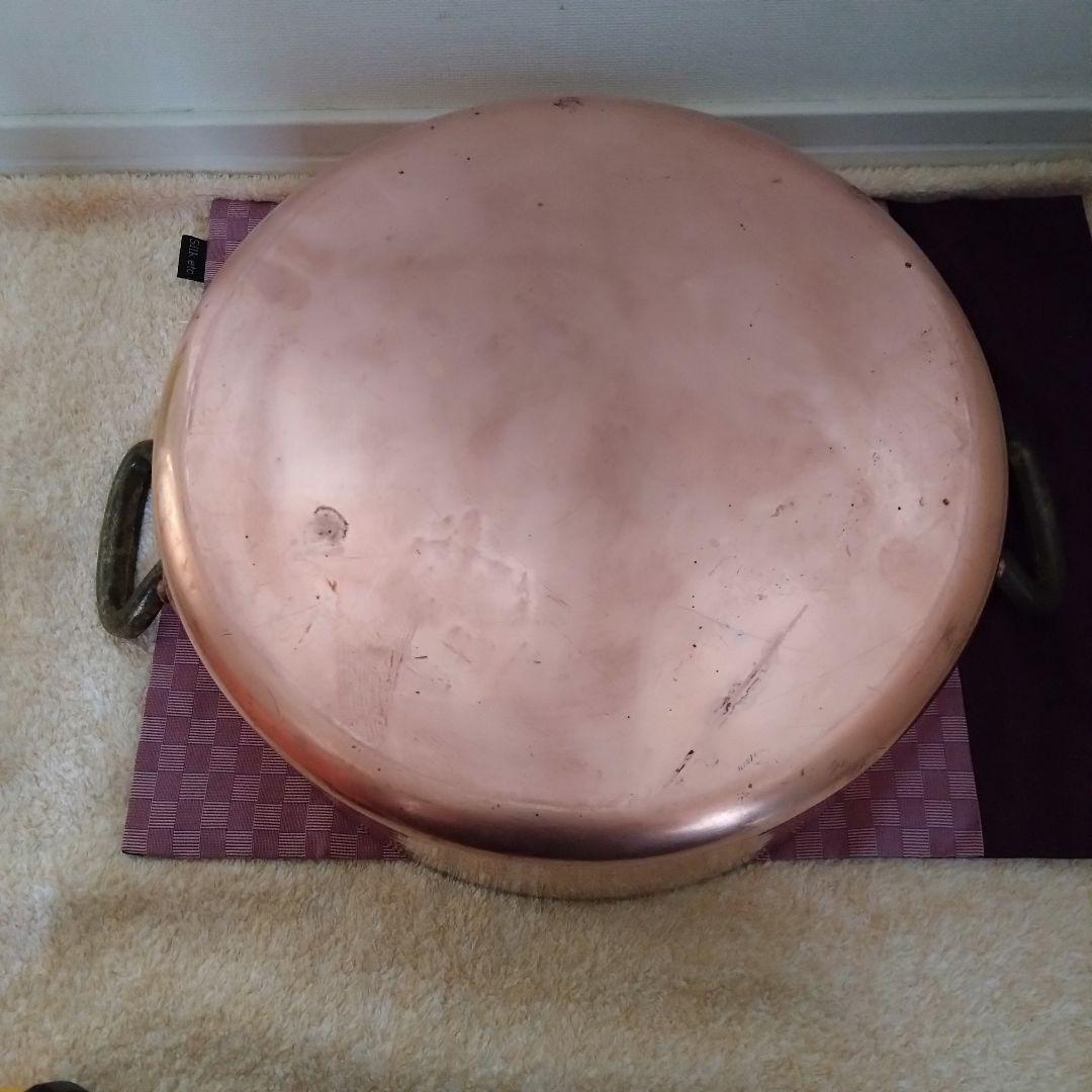 マトファー 銅製 打ち出し 鎚目 両手鍋 直径約28.5cm 板厚3mm