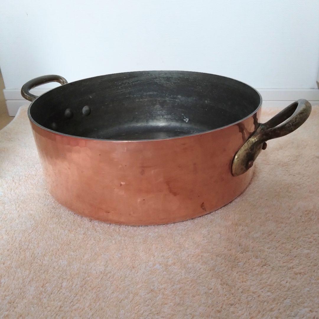 マトファー 銅製 打ち出し 鎚目 両手鍋 直径約28.5cm 板厚3mm