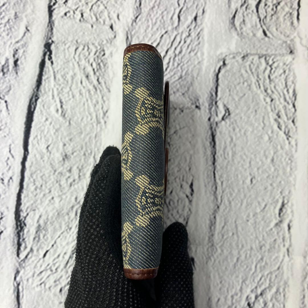 美品✨セリーヌ パリマカダム デニムキャンバス レザー トリオンフ 三つ折り財布