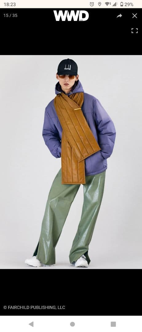 ダンヒル 21AWファッションショー着用 レザーマフラー