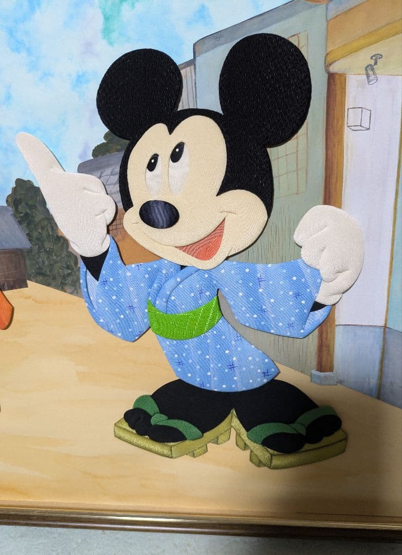 押し絵　ミッキー・ミニー お祭り