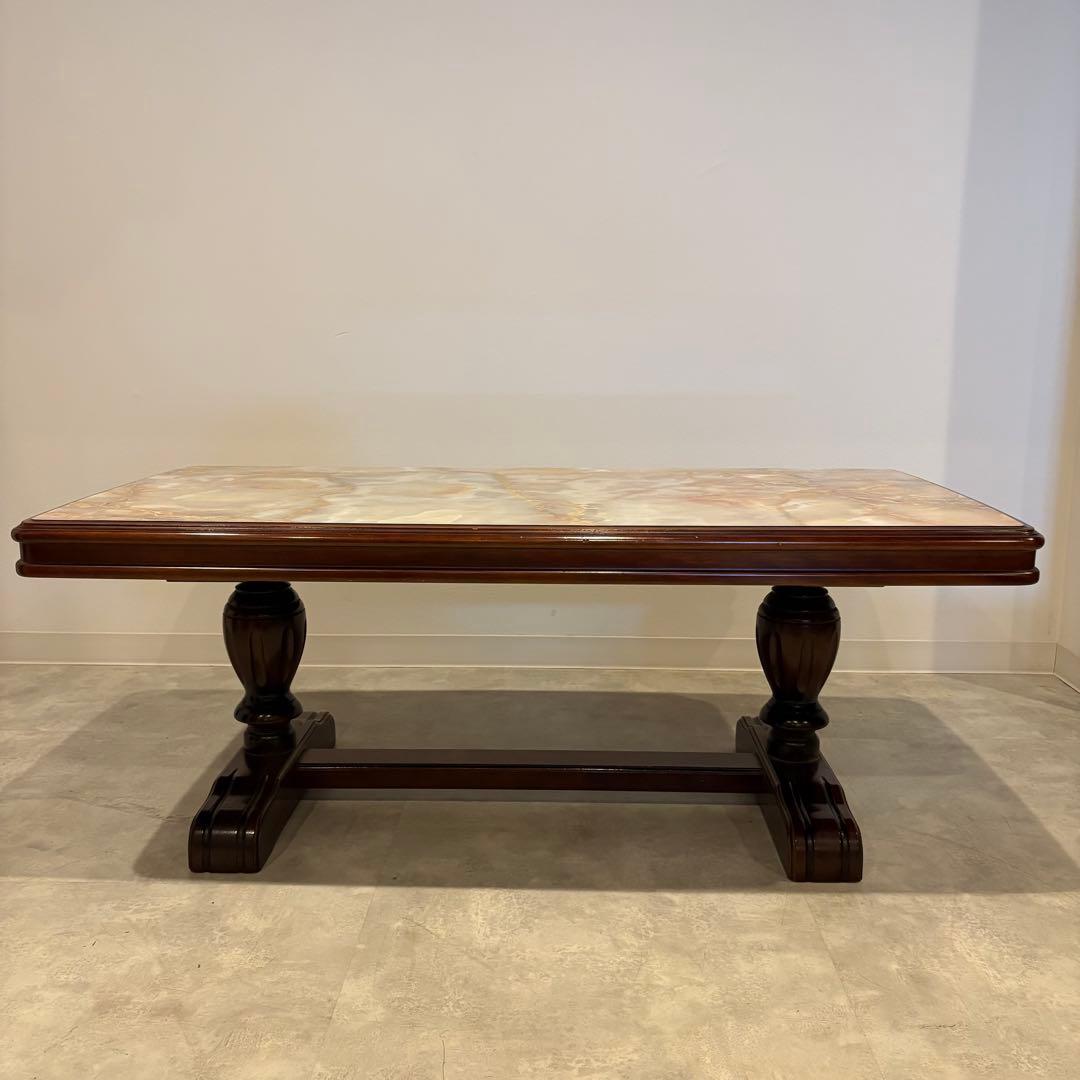 ローテーブル　センターテーブル　リビングテーブル　大理石柄　大きめ