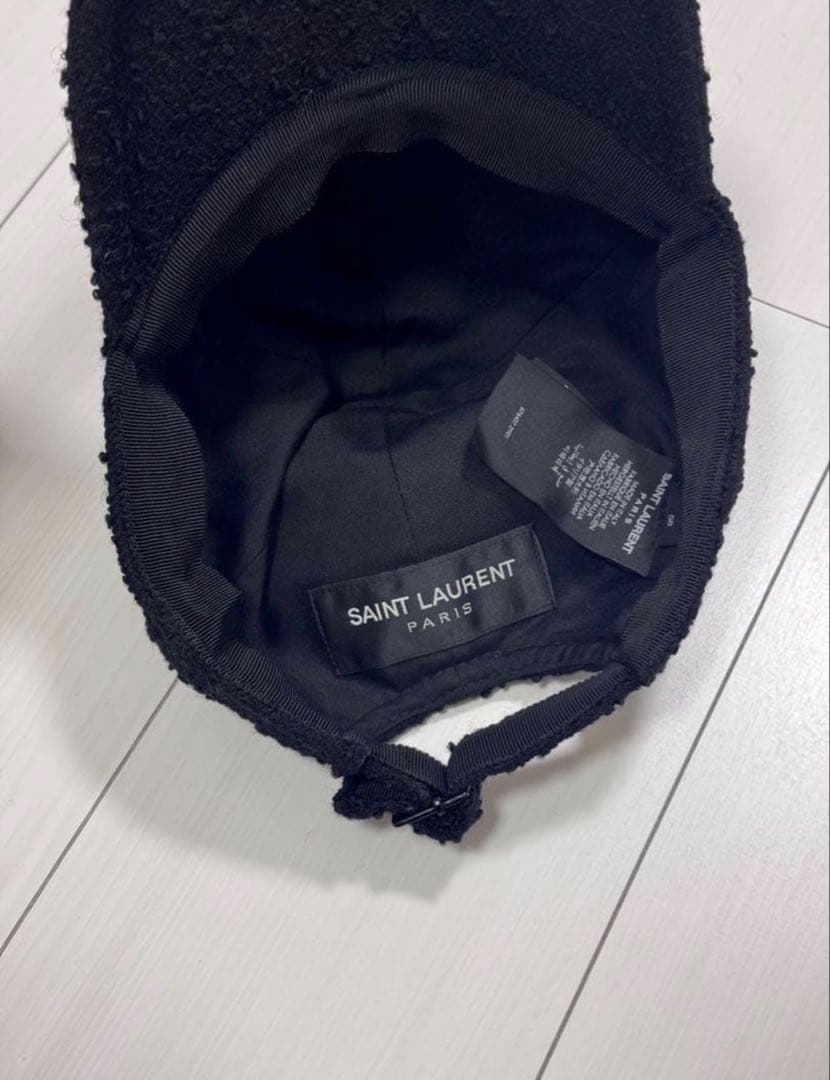 SAINT LAURENT SLロゴ ツイードベースボールキャップ