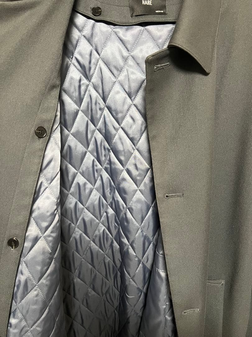 HARE ハレ ライナー付ビッグステンカラーコート ブルーグレー Mサイズ 美品