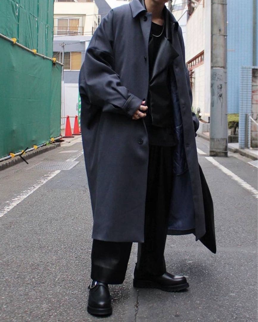 HARE ハレ ライナー付ビッグステンカラーコート ブルーグレー Mサイズ 美品