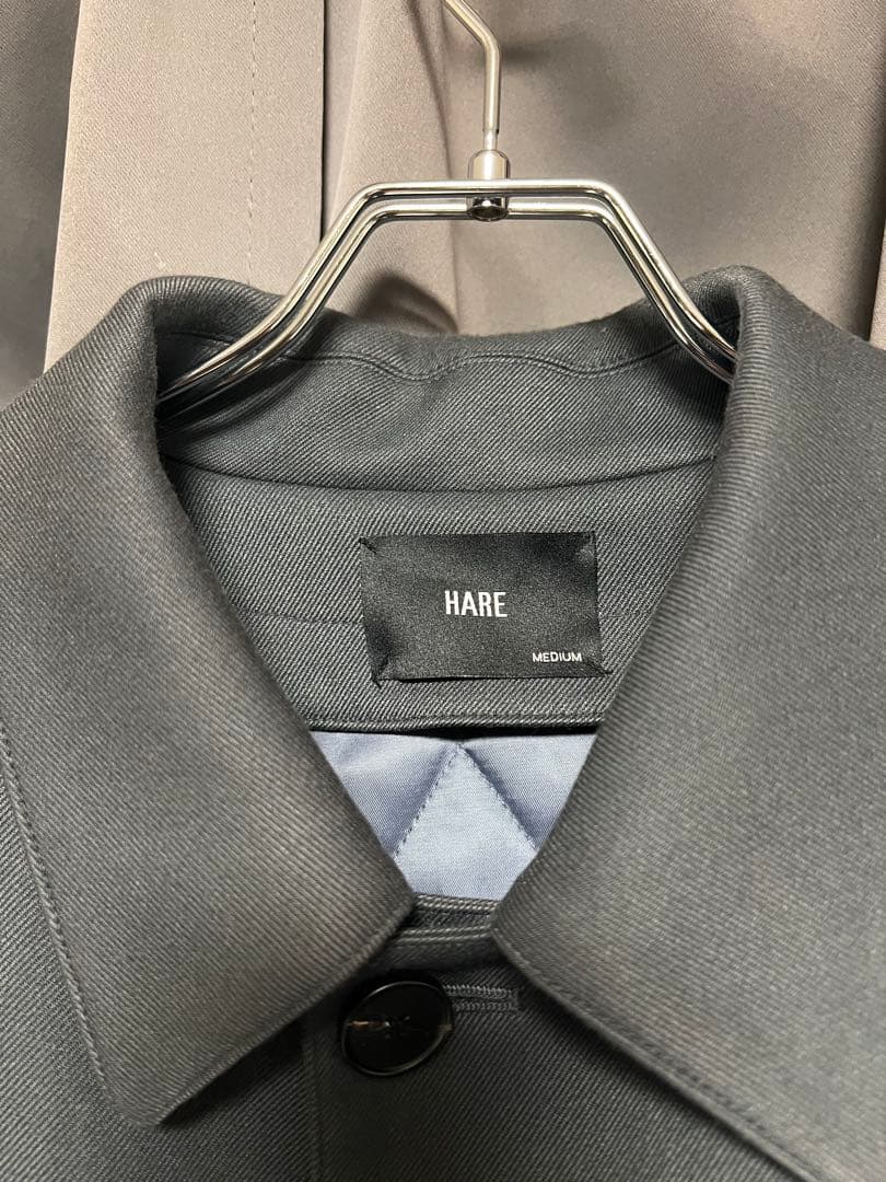 HARE ハレ ライナー付ビッグステンカラーコート ブルーグレー Mサイズ 美品