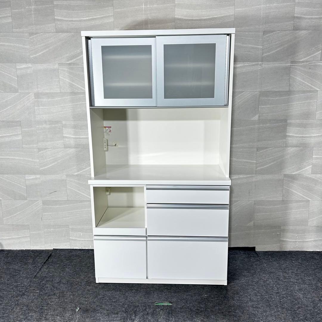 引取限定価格 松田家具 食器棚 メッカ 幅100cm シンプルd4948