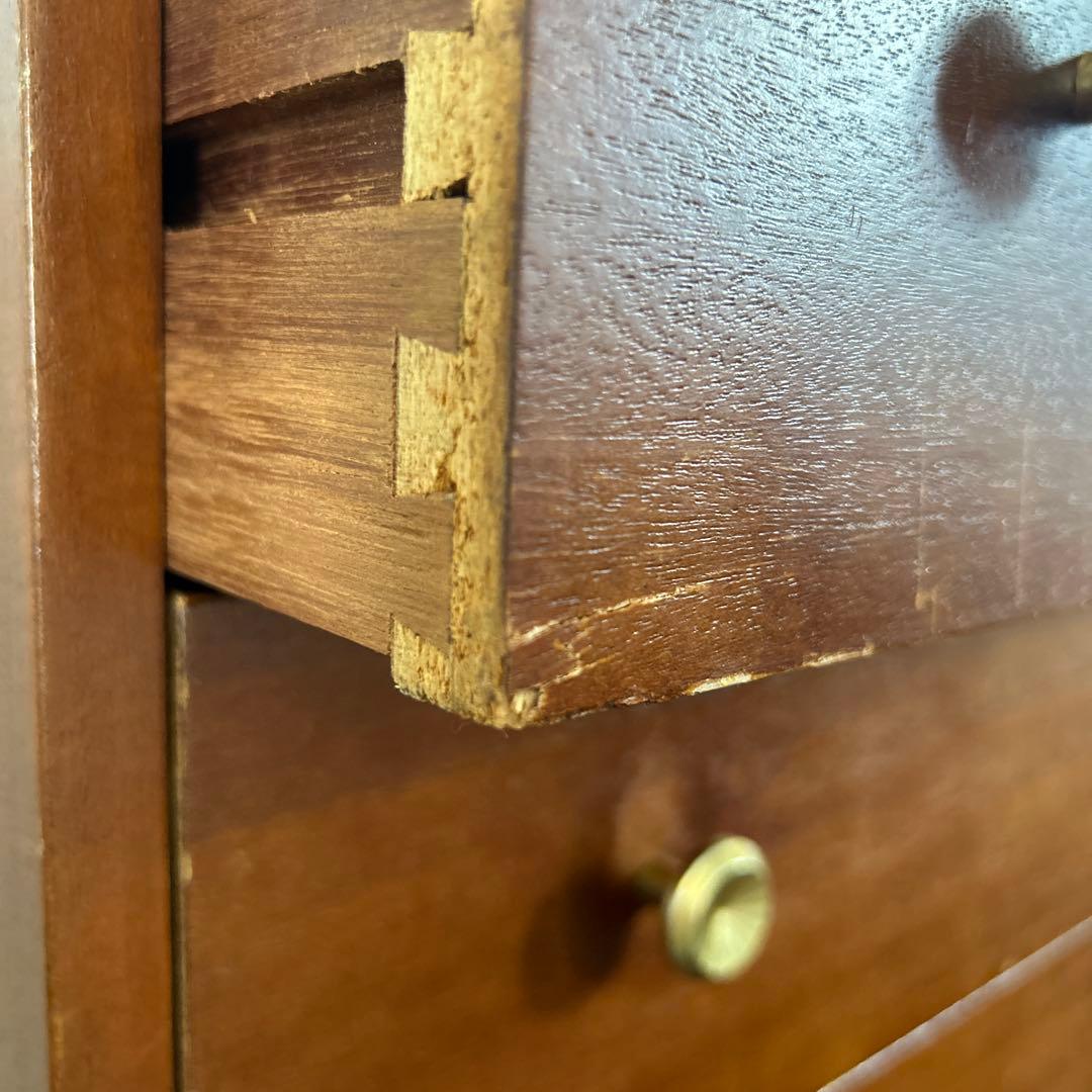 アンティーク木製チェスト5段引き出し