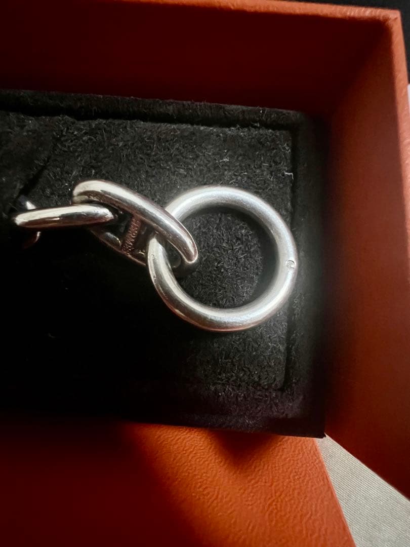 HERMES シルバーチェーンブレスレットGM13コマ