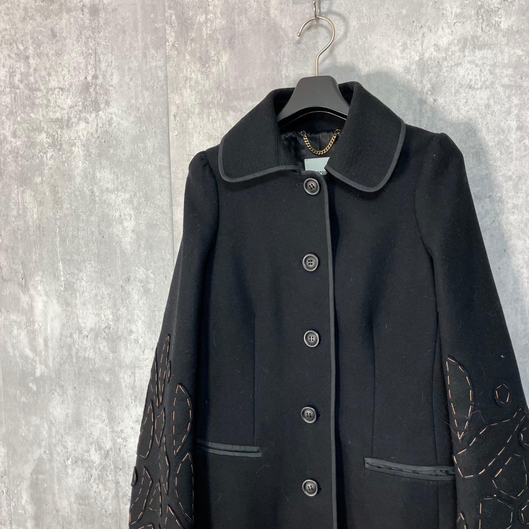 MOSCHINO フラワー刺繍 ロングコート