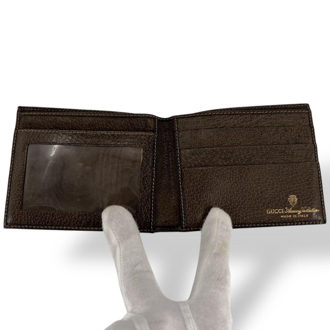 グッチ　二つ折り財布　お札入れ　シェリーライン　GGスプリーム　ベージュ　PVC