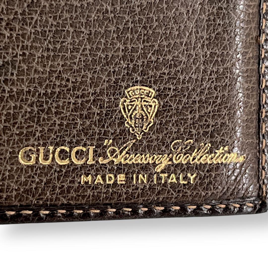 グッチ　二つ折り財布　お札入れ　シェリーライン　GGスプリーム　ベージュ　PVC