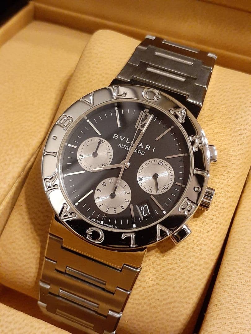 OH済　超美品　ブルガリブルガリI BB38SSCH クロノグラフ メンズ腕時計