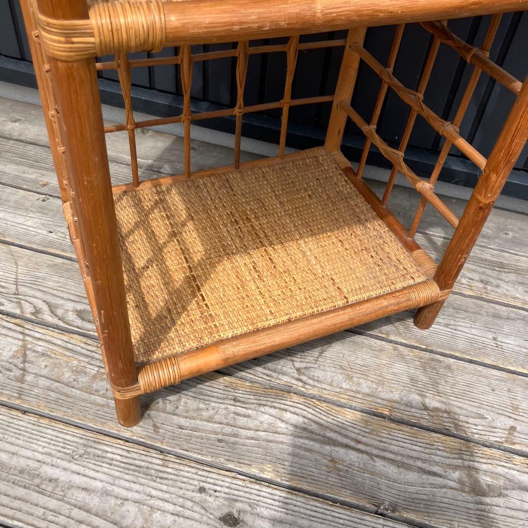 昭和レトロ アーチ型 3段ラタンラック オープンシェルフ 飾り棚 ディスプレイ