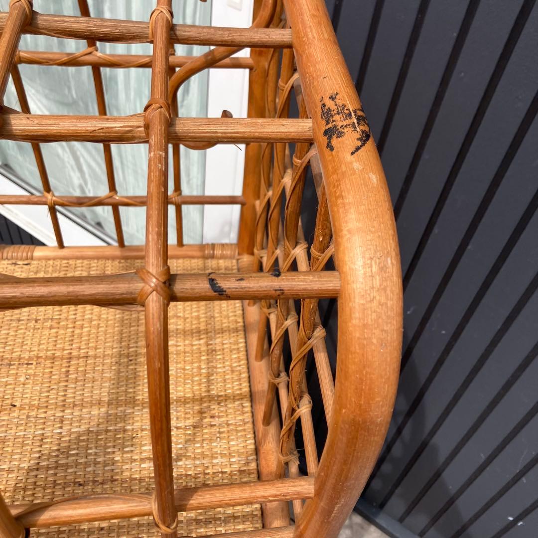昭和レトロ アーチ型 3段ラタンラック オープンシェルフ 飾り棚 ディスプレイ