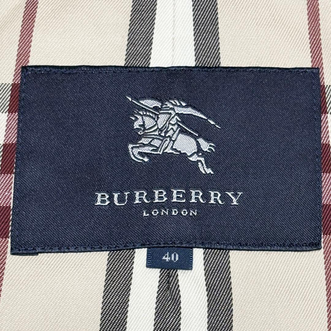 【美品】バーバリーロンドン 比翼仕立て ステンカラー コート 上品 ノバチェック