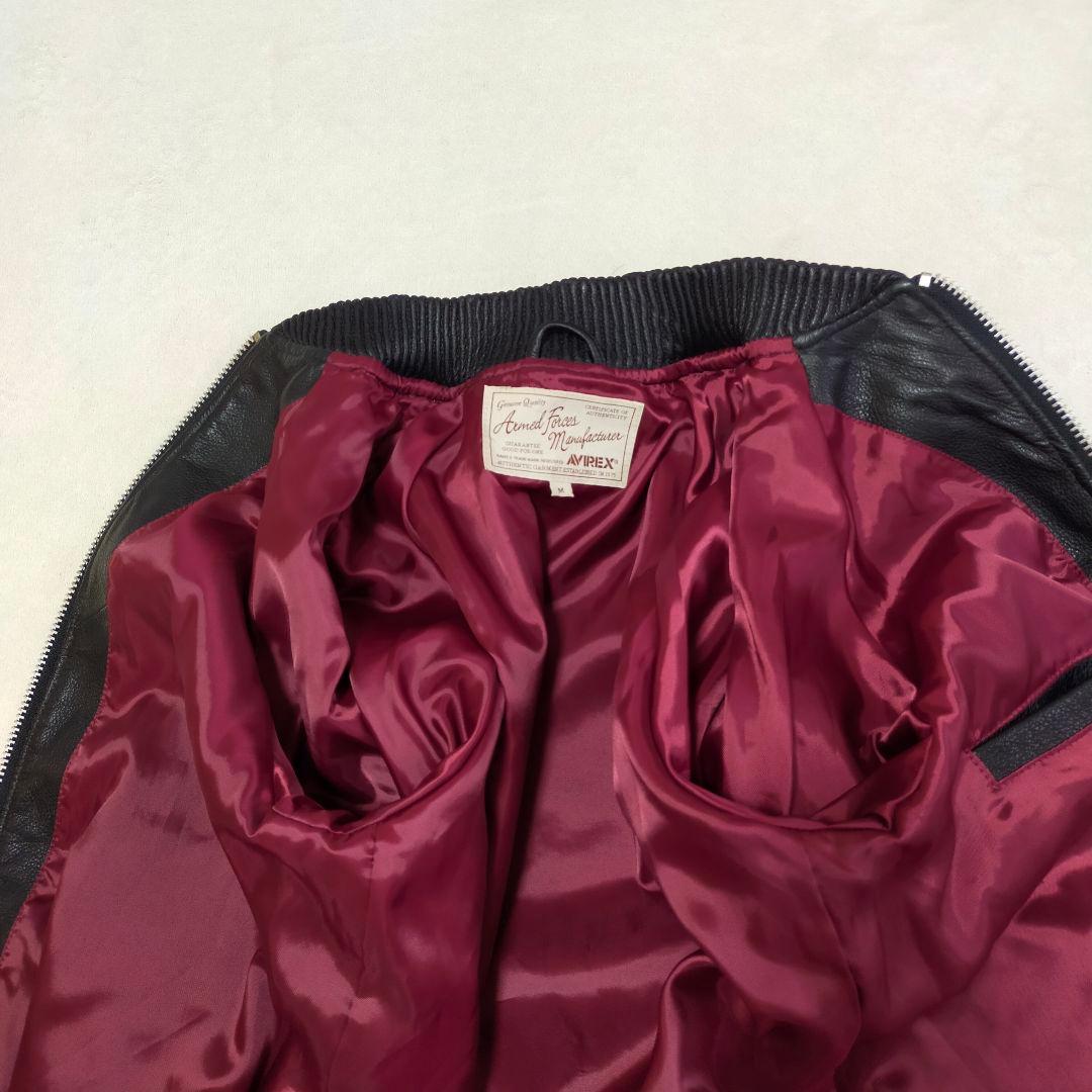美品　AVIREX　М　羊革　レザートラックジャケット