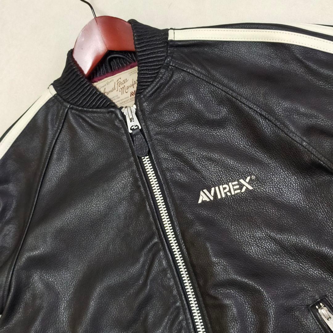 美品　AVIREX　М　羊革　レザートラックジャケット