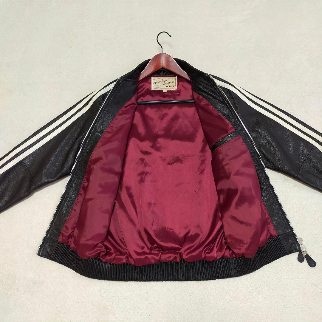 美品　AVIREX　М　羊革　レザートラックジャケット