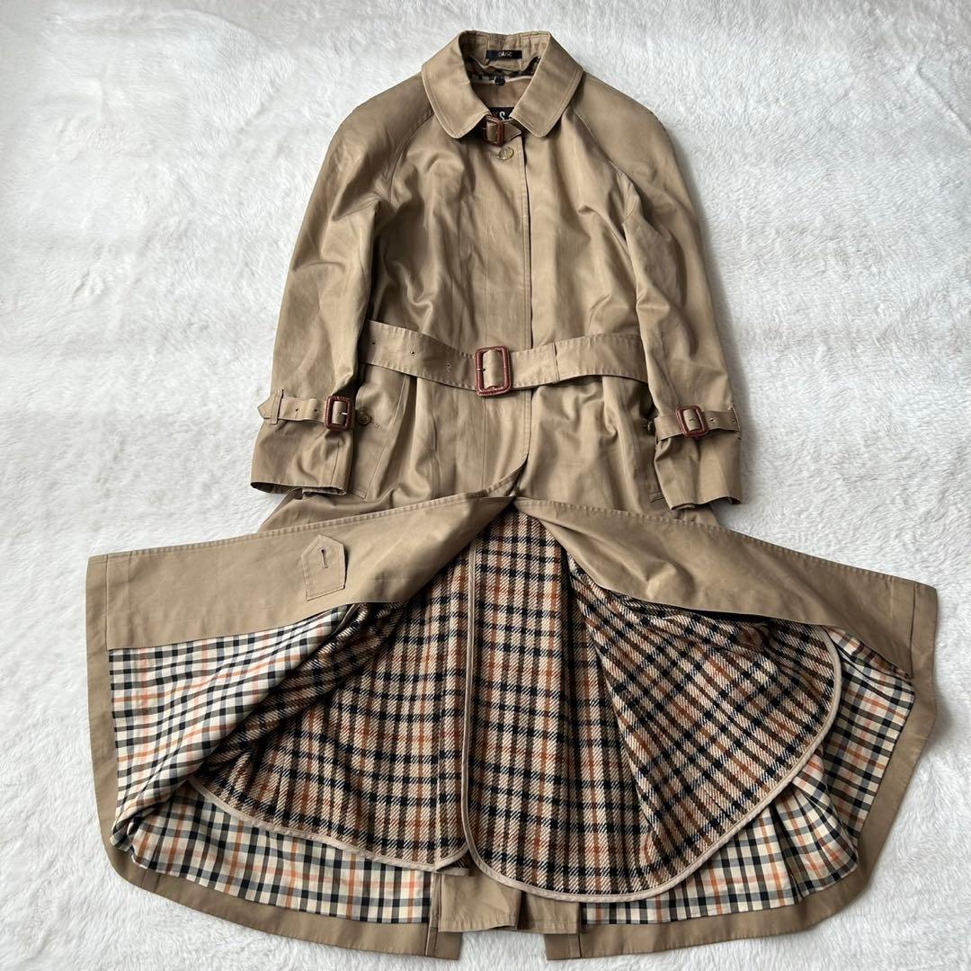 希少 DAKS ロング トレンチコート ハウスチェック ライナー ベルト