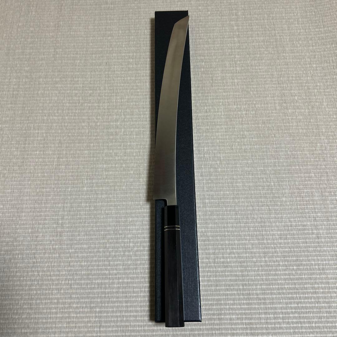 尺三　先丸　V金10号　本焼　包丁　和包丁　黒檀　柳刃　刺身　鬼反り