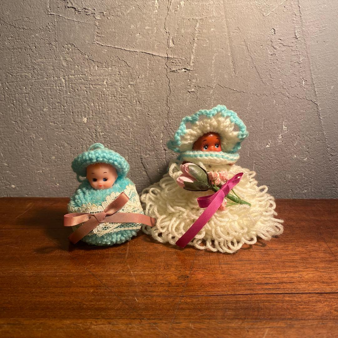 昭和レトロ キューピー人形 フェルト 黒 ヴィンテージ 当時物