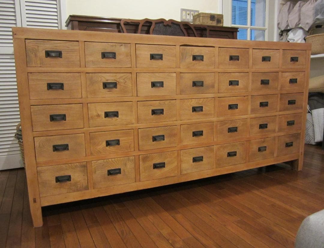 送料込35杯の引き出し棚　古家具　明治大正 アンティーク チェスト ドロワー