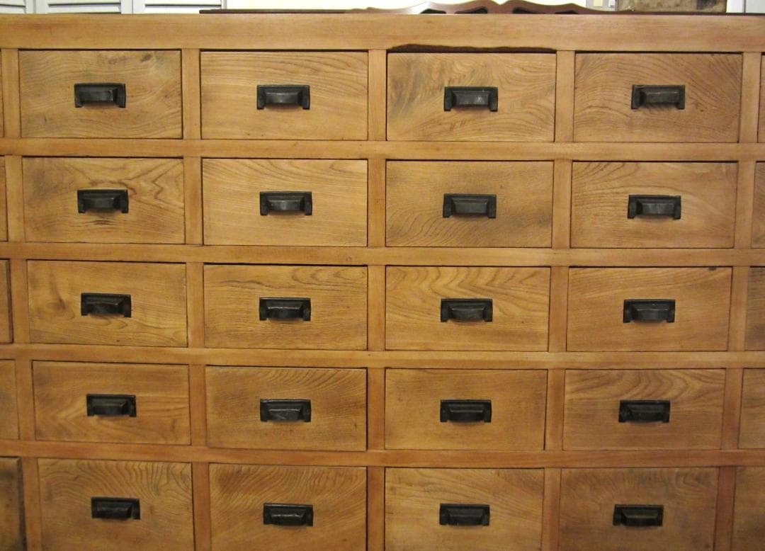 送料込35杯の引き出し棚　古家具　明治大正 アンティーク チェスト ドロワー