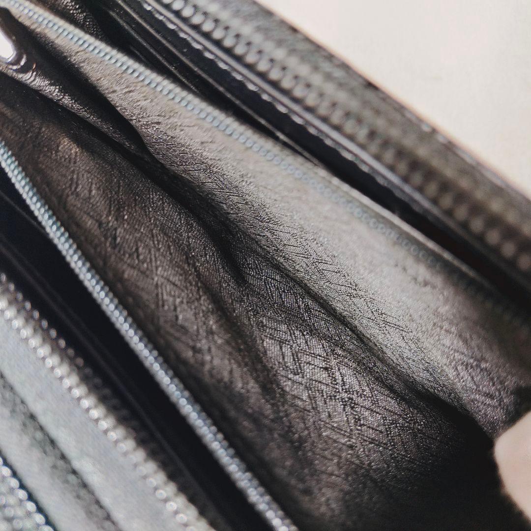 美品 ダンヒル レザー ラウンドファスナー オーガナイザー 財布 ブラック