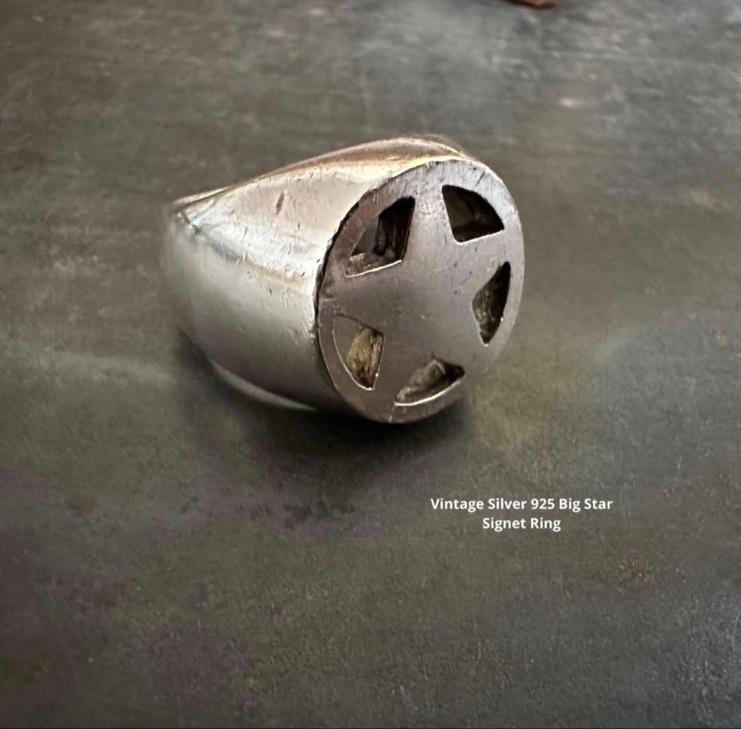 希少　ヴィンテージ　925 アンティーク　アメリカ　シグネット　星　リング