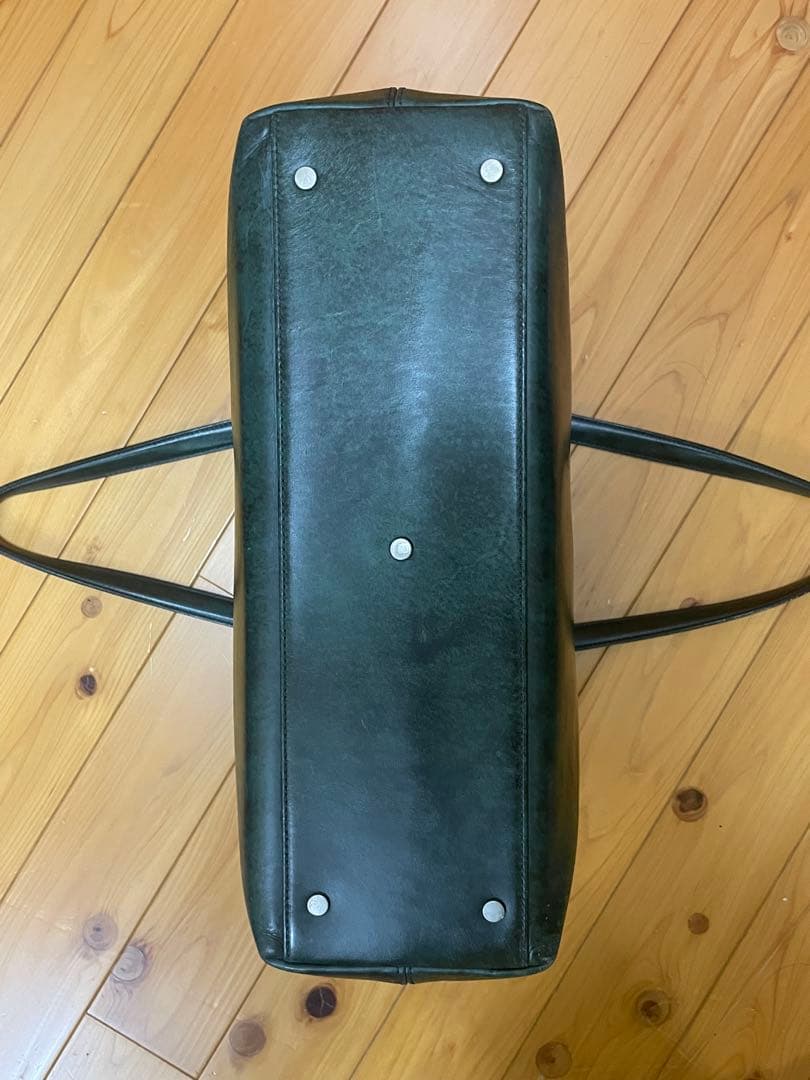 エルゴポック トートバッグ レザー ネイビー グリーン A4 HERGOPOCH