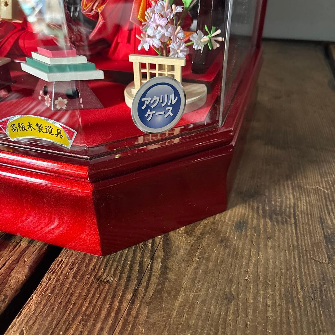 雛人形 2段 アクリルケース 高級木製道具