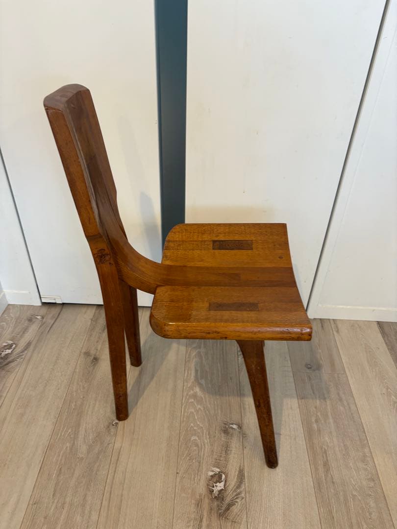 【松屋銀座購入】無垢材 デザインチェア 接ぎ木 木製椅子 ダイニングチェア