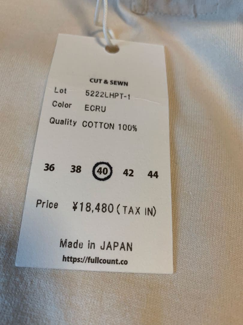 新品 FULLCOUNT フルカウント 長袖 Tシャツ 40 日本製