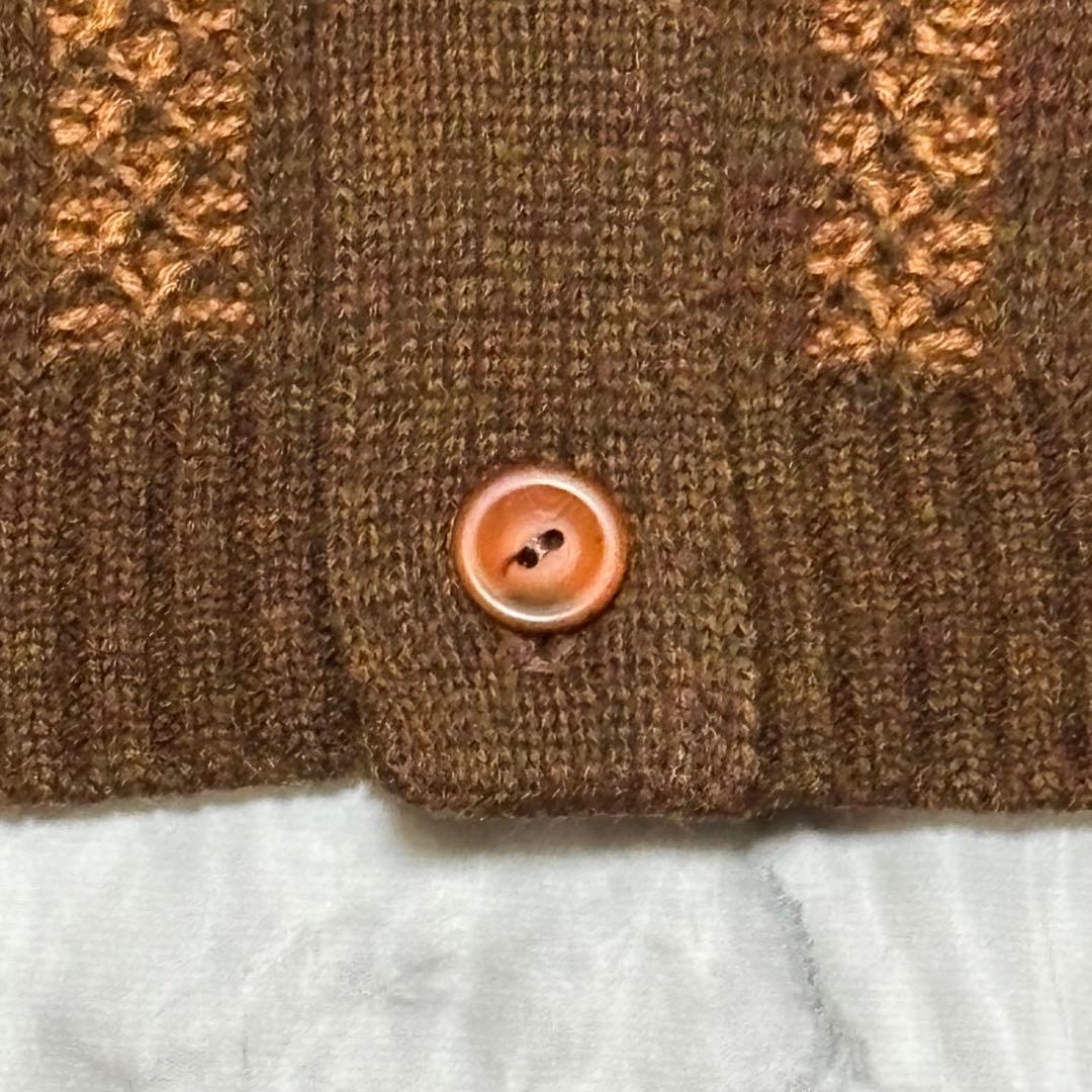 80s 90s TUNDRA カナダ製 幾何学柄 ニットシャツ カーディガン