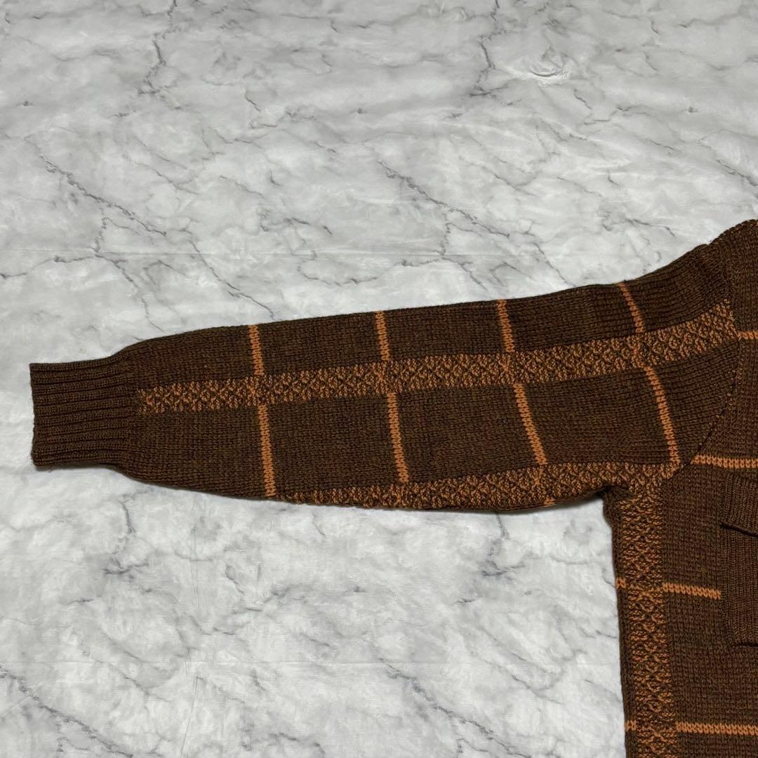 80s 90s TUNDRA カナダ製 幾何学柄 ニットシャツ カーディガン